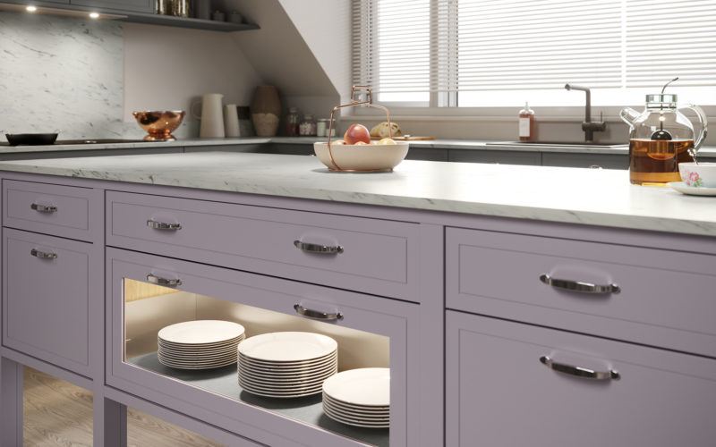 Masterclass Kitchens Melrose Mid-Range Kitchen in Wisteria and Lava