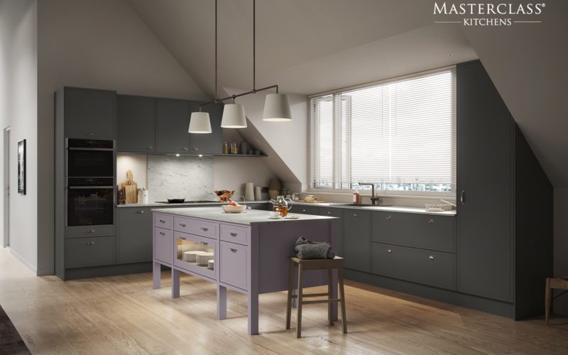 Masterclass Kitchens Melrose Mid-Range Kitchen in Wisteria and Lava